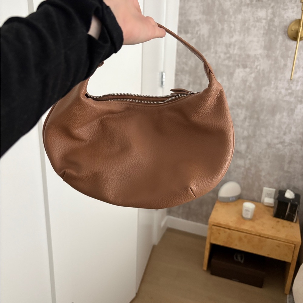 Zara Tan Hobo Bag with Sleek Design
